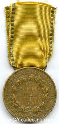 GEDÄCHTNIS-MEDAILLE FÜR 1849. Bronze. 31mm am...