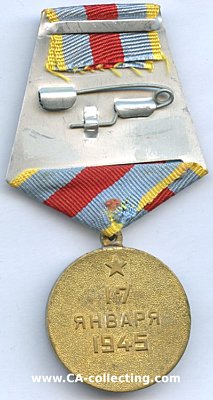 Photo 2 : MEDAILLE 1945 FÜR DIE EINNAHME VON WARSCHAU. Bronze,...