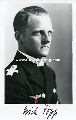TOPP, Erich. Fregattenkapitän der Kriegsmarine,...