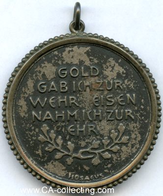 Photo 2 : MEDAILLE IN EISERNER ZEIT 1916 'Gold gab ich zur Wehr -...