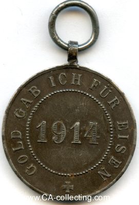Photo 2 : MEDAILLE GOLD GAB ICH FÜR EISEN 1914 des Flottenbund...