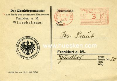 Foto 2 : BRENNSTOFFZUTEILUNG 1941/42 der Stadt Frankfurt a.M.