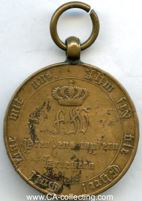 Foto 2 : KRIEGS-DENKMÜNZE FÜR KÄMPFER 1814. Bronze....
