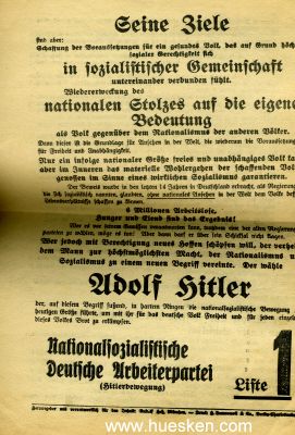 Photo 3 : NSDAP-FLUGBLATT 'Adolf Hitler und der Arbeiter!'. Zur...