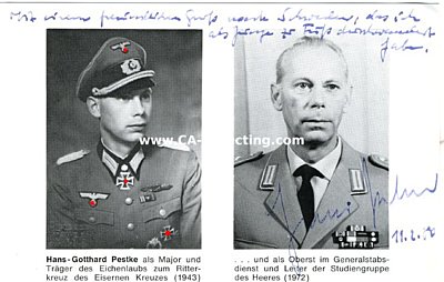 PESTKE, Hans-Gotthard. Major des Heeres im...
