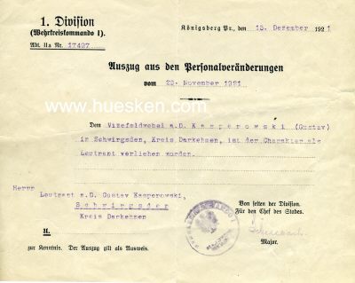 Photo 2 : SCHELLBACH, Oskar. Generalleutnant des Heeres,...