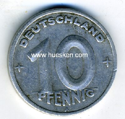 DEUTSCHE DEMOKRATISCHE REPUBLIK (DDR). 10 Pfennig 1948 A,...
