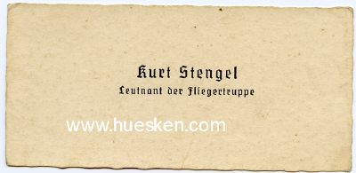 VISITENKARTE 6x12cm 'Kurt Stengel - Leutnant der...