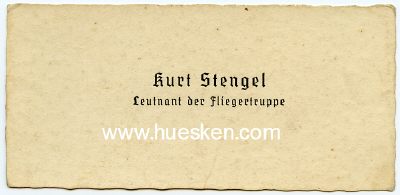 Foto 2 : VISITENKARTE 6x12cm 'Kurt Stengel - Leutnant der...