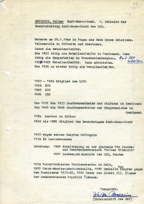Photo 2 : BUCHHEIM, Walter. DDR-Politiker, Mitglied des ZK der SED,...