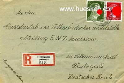 BRIEFUMSCHLAG Heilbronn 1943, gerichtet an den...