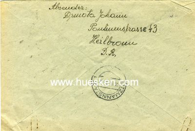 Photo 2 : BRIEFUMSCHLAG Heilbronn 1943, gerichtet an den...