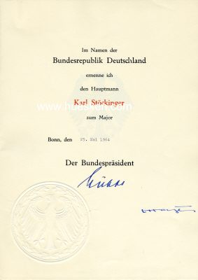 Photo 2 : LÜBKE, Heinrich. Bundespräsident und...