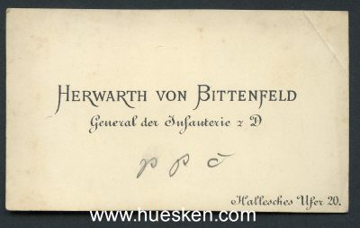 FRIEDRICH HERWARTH VON BITTENFELD. Visitenkarte 'Herwarth...