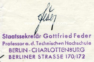 FEDER, Prof. Gottfried. Mitbegründer und...