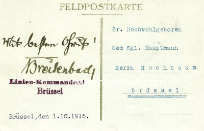 Photo 2 : BREITENBACH, von. Preußischer Oberst, Kommandant...