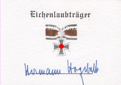 HOGEBACK, Hermann. Oberstleutnant der Luftwaffe,...
