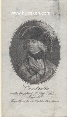 STAHLSTICH um 1820 mit Brustporträt 'Constantin -...