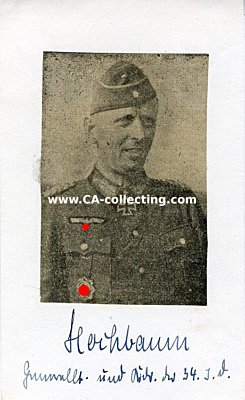 HOCHBAUM, Friedrich. General der Infanterie, Kommandeur...