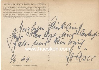 GRÄSER, Fritz-Hubert. General der Panzertruppen,...