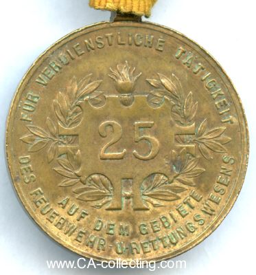 Photo 2 : FEUERWEHR-EHRENMEDAILLE M.1922 FÜR 25 JAHRE. Bronze....