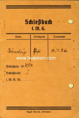 SCHIESSBUCH für l.M.G.1935/36 für den Gefreiten...