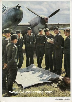 FARB-POSTKARTE 'Einsatzbesprechung' (Flugzeugbesatzung...