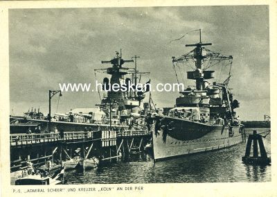 PHOTO-POSTKARTE 'Panzerschiff Admiral Scheer und Kreuzer...