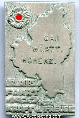 KDF-ABZEICHEN 'Urlaubsfahrt 1937 NSG Kraft durch Freude -...