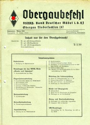 BDM-OBERGAUBEFEHL Niedersachsen (8) 'Nur für den...