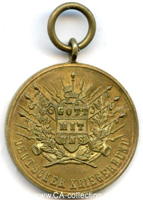 Foto 2 : DEUTSCHER KRIEGERBUND. Medaille um 1890. Kopf Kaiser...