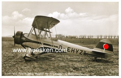 PHOTO-POSTKARTE 'Schul- und Sportflugzeug Heinkel He 72...