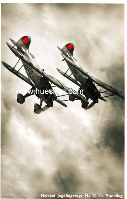 PHOTO-POSTKARTE 'Heinkel Jagdflugzeuge He 51 im...