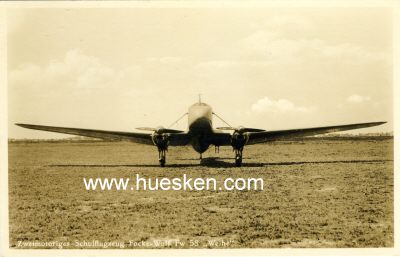 PHOTO-POSTKARTE 'Zweimotoriges Schulflugzeug Focke-Wulf...