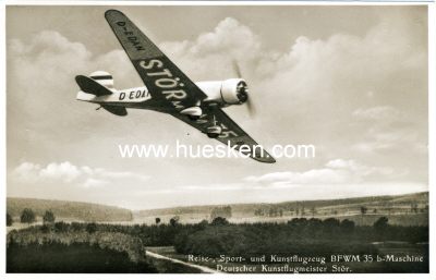 PHOTO-POSTKARTE 'Reise-, Sport- und Kunstflugzeug BFWM 35...
