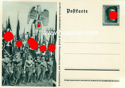 GANZSACHE-POSTKARTE zum Reichsparteitag 1937 'Einmarsch...