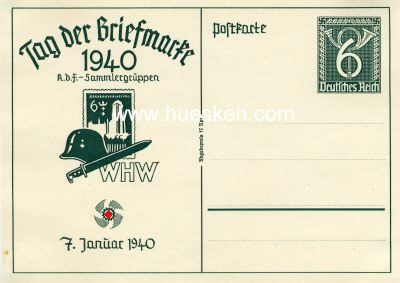 WHW-GANZSACHE-POSTKARTE 1940 zum Tag der Briefmarke,...