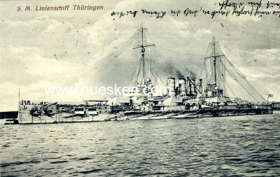 PHOTO-POSTKARTE 'S.M.Linienschiff Thüringen'. 1914...