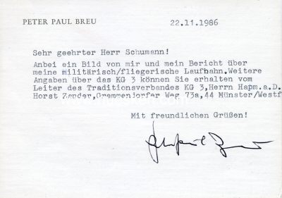 Photo 2 : BREU, Peter-Paul. Major der Luftwaffe, Kommandeur II./...