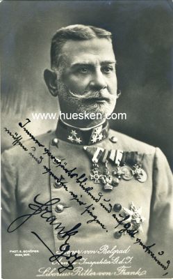 FRANK, Liborius Ritter von. Österreichischer General...