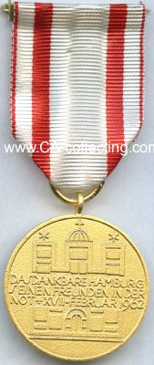HAMBURG. Sturmflut-Medaille 16. Februar 1962. Bronze...