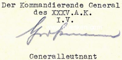 GROßMANN, Horst. General der Infanterie,...