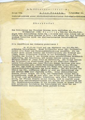 TAGESBEFEHL (Nachrichtenblatt der 35.Infanterie-Division)...