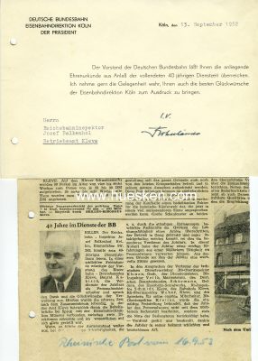 Photo 4 : URKUNDEN-NACHLASS für den Bundesbahn-Oberinspektor...