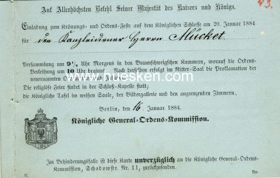 Photo 2 : ORDENSFEST 20. JANUAR 1884. Dokumenten-Nachlass des...