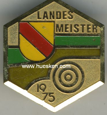 BADEN. Vergoldete Ehrennadel 'Landesmeister 1975', 32mm