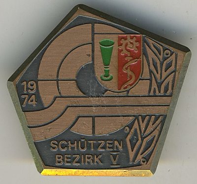 BODENSEE. Bronzene Ehrennadel 'Schützenbezirk V -...