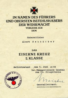Foto 2 : MEISTER, Rudolf. General der Flieger, 1943 Chef...