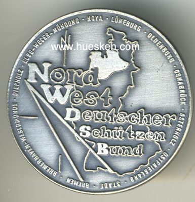 NORDWESTDEUTSCHER SCHÜTZENBUND. Versilberte Medaille...