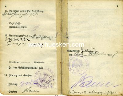 Photo 4 : MILITÄRPASS JK 1917 für den Musketier Bauer aus...